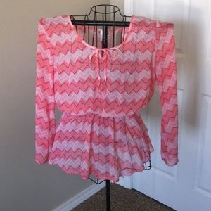 Pink Chevron style adorable top!